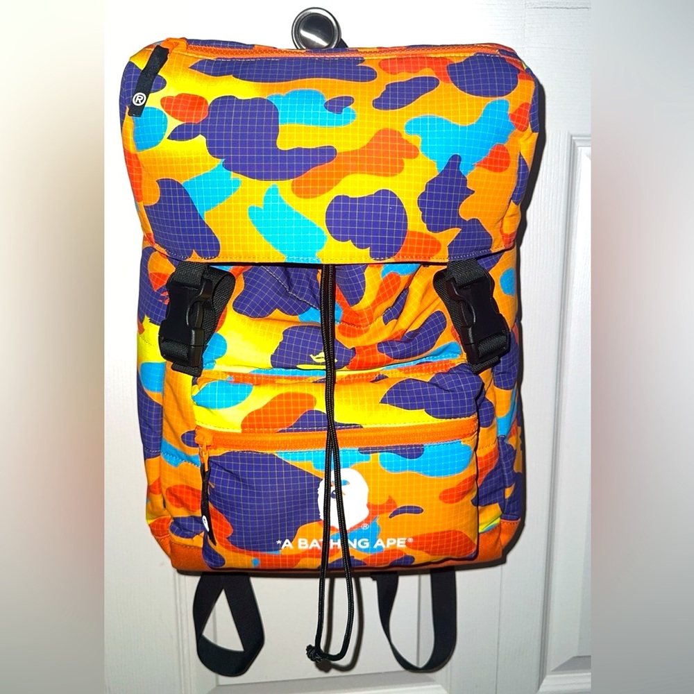 Bape multi colored backpack